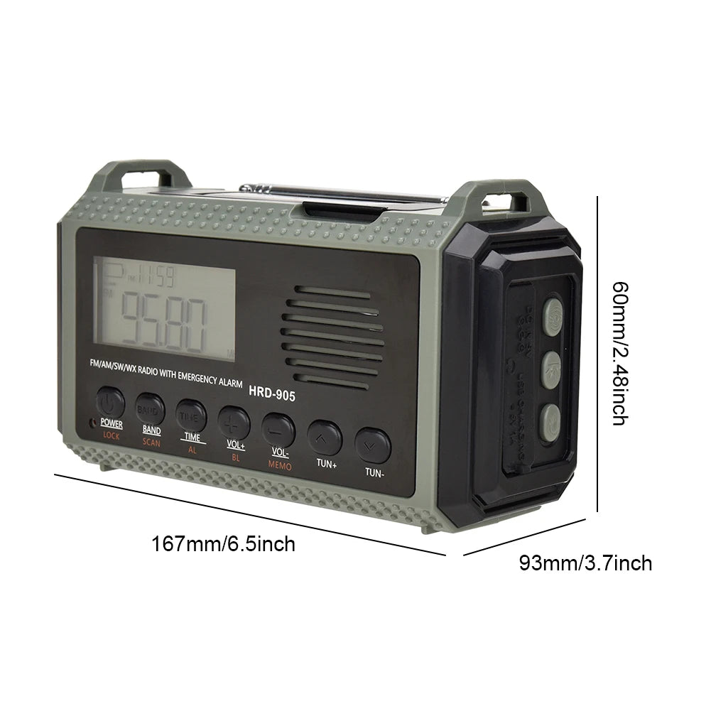 OFFGRID 10000MAh Emergency radio with manual crank