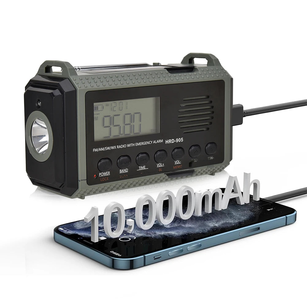 OFFGRID 10000MAh Emergency radio with manual crank