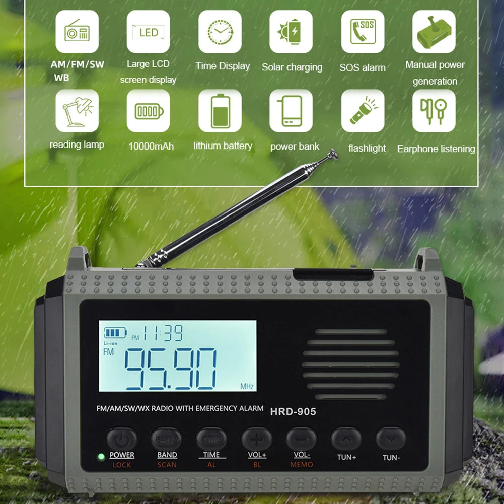 OFFGRID 10000MAh Emergency radio with manual crank