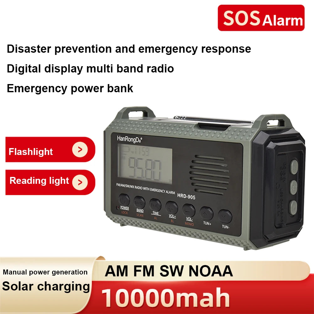 OFFGRID 10000MAh Emergency radio with manual crank